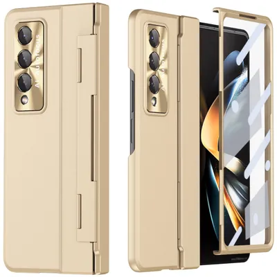 Obrázek produktu pro Pouzdro pro Samsung Galaxy Z Fold 3 5G, tenké tvrdé PC pouzdro s ochranou pantu a ochranou displeje Zlato