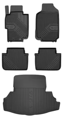 Imagen del producto de Alfombrillas de goma + bandeja de maletero para Honda Accord VII 2002-2008 (sedán) – juego de 5 piezas, negras, a medida – Wielganizator