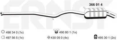 Produktbild von ERNST 366014 Endschalldämpfer passend für MERCEDES-BENZ E-Klasse Limousine (W211) Auspuff