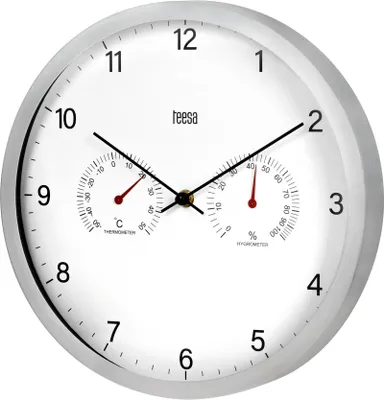 Produktbild von Wanduhr 30 cm mit Thermometer und Hygrometer, leises Quarzwerk, batteriebetrieben