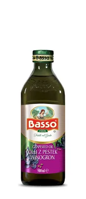 Obrázok produktu pre Olej z hroznových jadierok Basso, jemná chuť, 500 ml