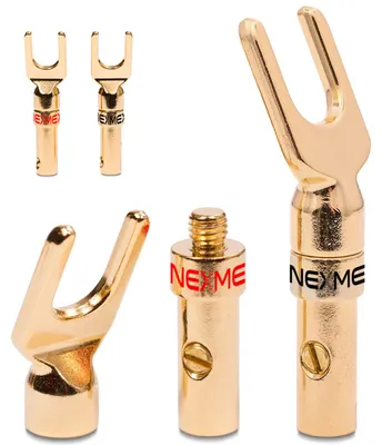 Produktbild von Gabelschuhe 4x NEXMEX Y-Stecker Gabelkabelschuhe Lautsprecherkabel Gabelstecker