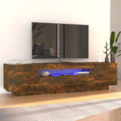 Produktbild von The Living Store TV-Schrank mit LED-Leuchten Räuchereiche 160x35x40 cm
