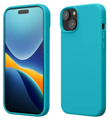 Produktbild von kwmobile Handyhülle für iPhone 15 Hülle, für iPhone 15 Case - Hülle Silikon - kabelloses Laden - Cool Glacier