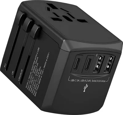 Produktbild von XOOPAR, 15W AUS/EU/UK/US-Reiseadapter, Schwarz