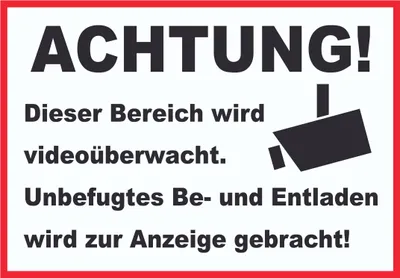 Produktbild von Achtung Videoüberwachung Be- und Entladen Schild A6 (105x148mm)