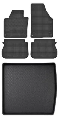 Produktbild von Gummimatten + Kofferraumwanne für Volkswagen Caddy III 2K 2015-2020 (Minivan/Kombi, 5-Sitzer) – Schwarz, passgenau – Wielganizator