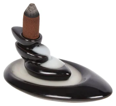 Produktbild von Backflow Kegelhalter "Kleiner Kiesel", Keramik, 10x6x5cm