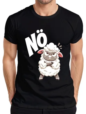 Zdjęcie produktu dla Koszulka męska "Nö Schaf Sauer Grumpy Lustig Geschenk Statement Sturheit Dickkopf", czarna, rozmiar S