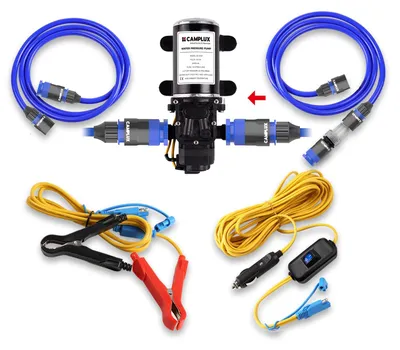 12 V Wasserpumpe 6 l/min, selbstansaugend, 4,5 bar, schwarz