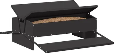 Produktbild von Hühnertretfeeder Schwarz 75 x 53 x 20,5 cm Kaltgewalzter Stahl