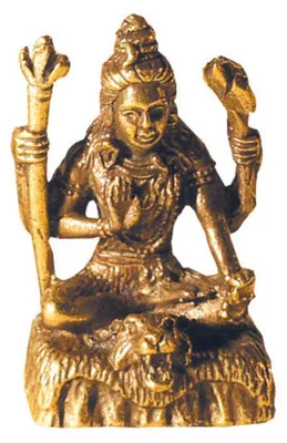 Produktbild von Miniatur hinduistische Shiva Statuette aus Messing, sitzend, 2,5 cm