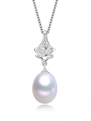 Produktbild von Süßwasserperlen Anhänger Tropfenform – 8mm, AAA Qualität, 925 Sterling Silber