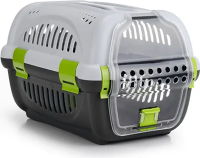 Produktbild von Beeztees Rhino - Transportbox - grau/grün - 51x34,5x33 cm