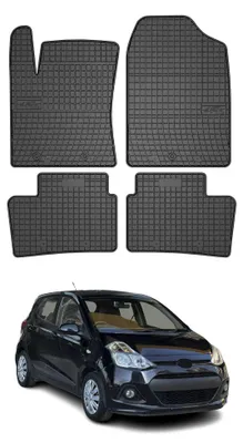 Image de Tapis de Sol pour Hyundai i10 2013-2019 Caoutchouc Noir