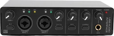 Obrázek produktu pro Zvukové rozhraní typu C 24 bitů 192 kHz XLR vstup 48 V fantomové napájení pro nahrávání, streamování a podcasting Černá