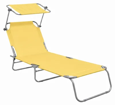 Obrázok produktu pre Aga Záhradné polohovacie lehátko so strieškou Žlté