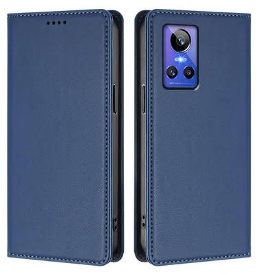 Immagine prodotto di Custodia in pelle per Realme GT Neo 3, flip case magnetico in Finto cuoio con supporto Blu scuro
