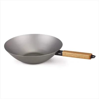 Produktbild von BEKA 13970314, Rund, Wok-/Bratpfanne, Edelstahl, Holz, Kohlenstoffstahl, Holz, Keramik, Gas, Halogen, Induktion, Holz