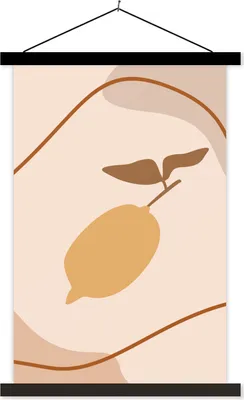 Produktbild von MuchoWow® Textilposter Sommer - Zitrone - Pastell 60x90 cm mit schwarzem Rahmen - Poster Wohnzimmer