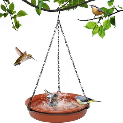 Image de Mangeoire pour oiseaux suspendue Outdoor Garden Brown