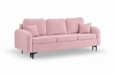Obrázek produktu pro ANMIL Sedačka VENTO, rozměry 228 x 96 x 94 cm, s funkcí rozkládací postele, trojsedák, barva světle růžová, potah Magic Velvet