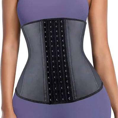 Obrázek produktu pro Dámský latexový korzet na poprsí Sportovní pás přesýpacích hodin Body Shaper Waist Trainer - černý