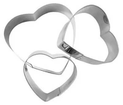 Immagine prodotto di Set 3 tagliabiscotti a forma di cuore