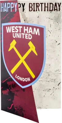 Produktbild von West Ham United FC - Wappen - Geburtstagskarte - Karton TA11905 (Einheitsgröße) (Weinrot/Gelb/Weiß)