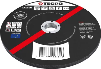 Produktbild von TECPO Trennscheibe Ø 230 mm Winkelschleifer Flexscheiben für Stahl, Metall und Edelstahl (INOX) 2.0 mm 22.23 mm Metalltrennscheibe Schleifscheiben Zubehör 25 Stück
