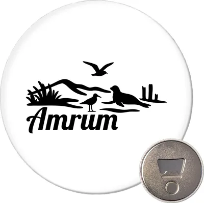 Produktbild von Huuraa Magnet Amrum Strandmotiv 59mm Kühlschrankmagnet rund Flaschenöffner Geschenkidee