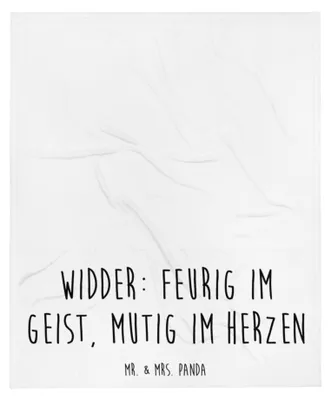 Produktbild von Mr. & Mrs. Panda Sofadecke Widder Astologie - Weiß - Geschenk, Bettdecke, Kuscheldecke, Geburtstagsgeschenk, Decke, Plaid, Astrologie, Tierkreiszeichen, Sternzeichen