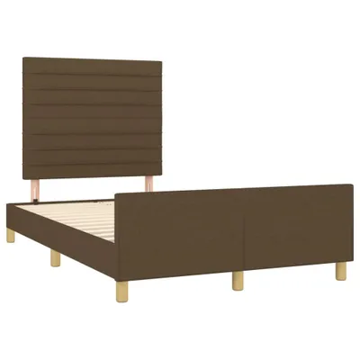 Produktbild von vidaXL Bettgestell ohne Matratze Dunkelbraun 120x190 cm Stoff