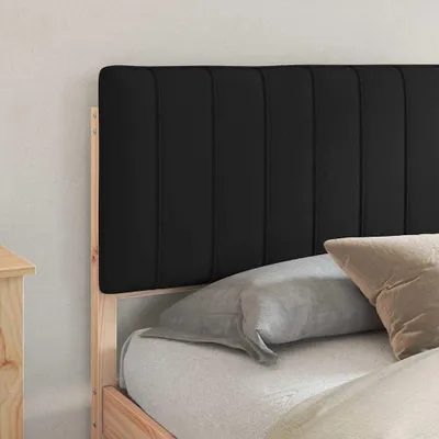 Productafbeelding van vidaXL Bedframe met gestoffeerd hoofdeinde, zwart, 180 x 200 cm