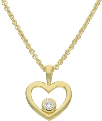 Produktbild von JuwelmaLux Anhänger Herz 925/000 Sterling Silber vergoldet mit Zirkonia JL39-02-0733
