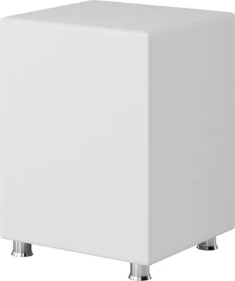 Produktbild von Inter Handels Nachttisch Hocker Kara Würfel Cube weiß 40x40x60 Kunstleder