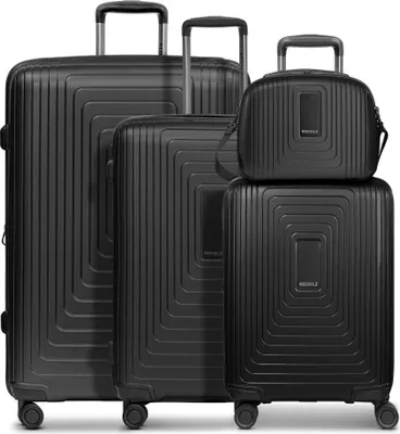 Produktbild von REDOLZ Essentials 14 Trolley Set 4-teilig ( S Exp. + Beauty Case ) Black Metallic schwarz 54cm