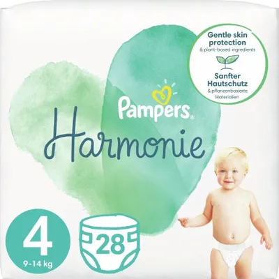 Image de Pampers Harmonie - Couches (pur) taille 4, 9-14 kg, 28 pièces.