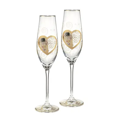Image de Goebel Klimt Kiss Set de deux verres à champagne