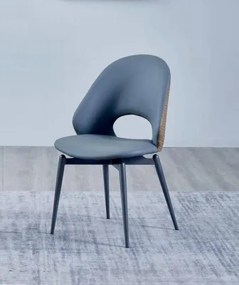 Produktbild von Grauer Einsitzer Designer Esszimmer Polsterstühle Luxus Holz Möbel Neu