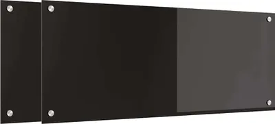 Image de vidaXL Dos de cuisine 2 pcs Noir 100 x 40 cm Verre trempé