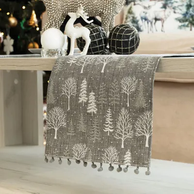 Obrázek produktu pro MARKIZETA Vánoční běhoun na stůl 24x90 Winter magic grey 360000/KSP/007/024090/1