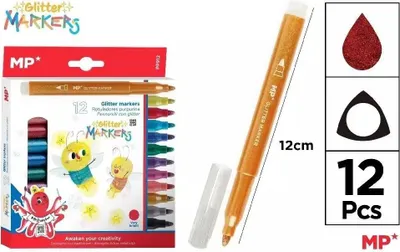 Obrázok produktu pre Trblietavé fixky 12 farieb