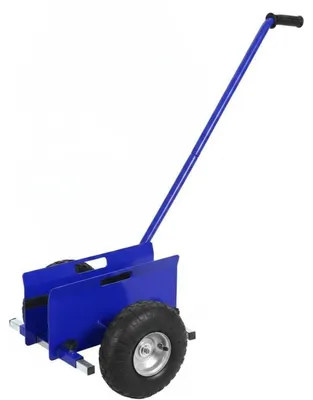 Image de Chariot de manutention, capacité de charge de 300 kg, roues en caoutchouc plein de 25,4 cm (10 pouces), couleur bleue