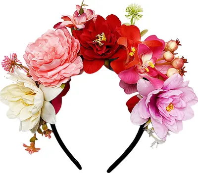 Produktbild von Haarreif mit Blumendekor, elastisches Design, für Reisen und Partys, verschiedene Stile, Blumen-Haarreif, Kopfbedeckung, charmantes Accessoire C