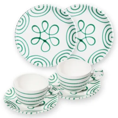 Obrázok produktu pre Gmundner Ceramics Green Flamed, raňajky na 2 šálky