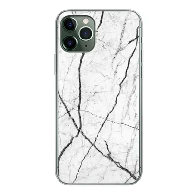 Produktbild von MuchoWow® Handyhülle Schutzhülle Hülle für iPhone 11 Pro Marmor - Schwarz - Weiß Silikon Softcase Handy Hülle - Handy