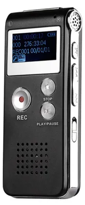 Obrázek produktu pro Digitální diktafon, audio rekordér s přehrávacím mikrofonem, přehrávač písní, přenosný diktafon pro přednášky, schůzky, rozhovory