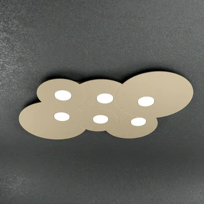 Image de Plafonnier moderne Nuage Métal Sable 6 Luminaires Gx53