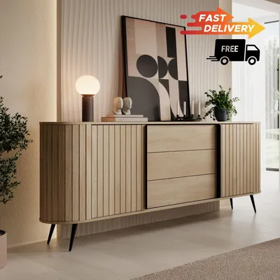 Produktbild von Kommode LOVI 196 – 2 Türen & 3 Schubladen Modernes Design mit Metallfüßen
